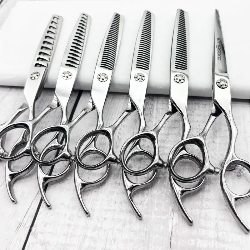 wingsbro Silver Hair Cutting Scissors & Hair Thinning Shears - Professional Barber Haircare Tools for Precision Haircutting, Thin Hair, Precise Cut