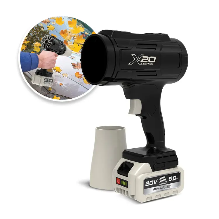 Sun Joe 30,000-RPM 20V Cordless Handheld Turbo Blower | 40 CFM | 5.0Ah Battery + Charger (Black) | GO-SRMJET-5A-BLK