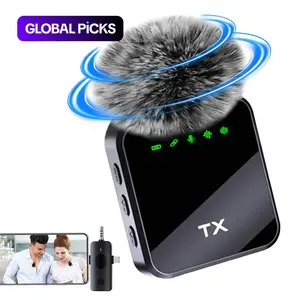 Wireless Lavalier Microphone for Phone iPad TypeC Lapel Mics Plug-Play 2.4G Ultra-Low Delay Noise Reduction Chip Working Time Live Streaming Mic for Video Recording Interview Podcast Vlog #GLOBAL PICKS