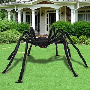 Giant Spider Halloween Decoration, 150cm Curse House Props, Soft and Fluffy, Scary for Indoor and Outdoor Yard Display