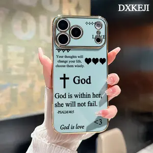 Electroplated Phone Case for iPhone 17 15 Pro Max Air 16 14 Plus 13 12 11 God is within her Soft TPU Silicone Dirt-proof Easy to Clean Soft Cover Gift