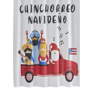 Santa and Three Kings Shower Curtain | Christmas Design
