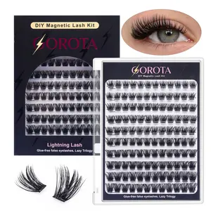 GOROTA Pre-Glued Lash Clusters, No Glue Needed DIY Eyelash Extensions, 10-16mm Mix Tray, Fast & Easy Beginner Friendly Makeup