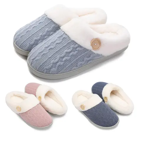 Slippers for Women Memory Foam Fuzzy House Slippers Bedroom Non-slip Warm Fluffy Plush Womens Slippers