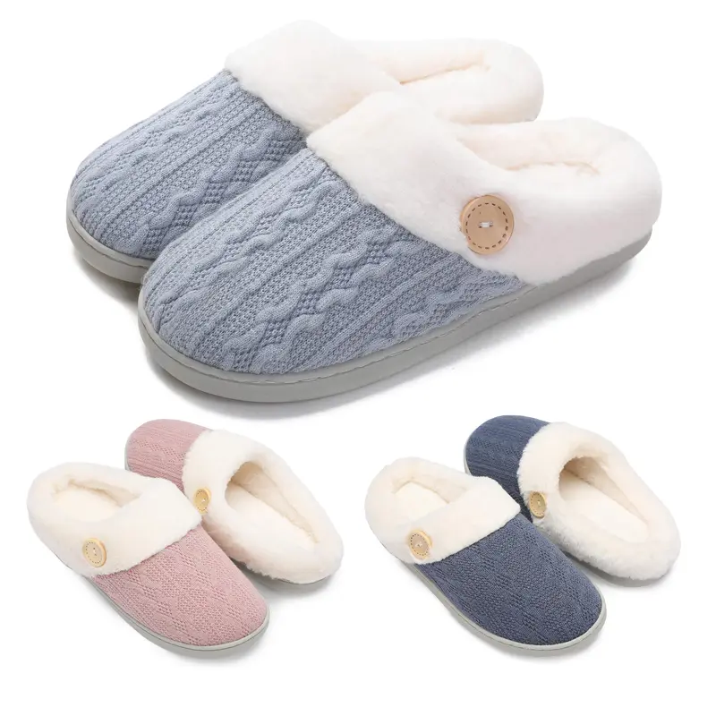 Slippers for Women Memory Foam Fuzzy House Slippers Bedroom Non-slip Warm Fluffy Plush Womens Slippers