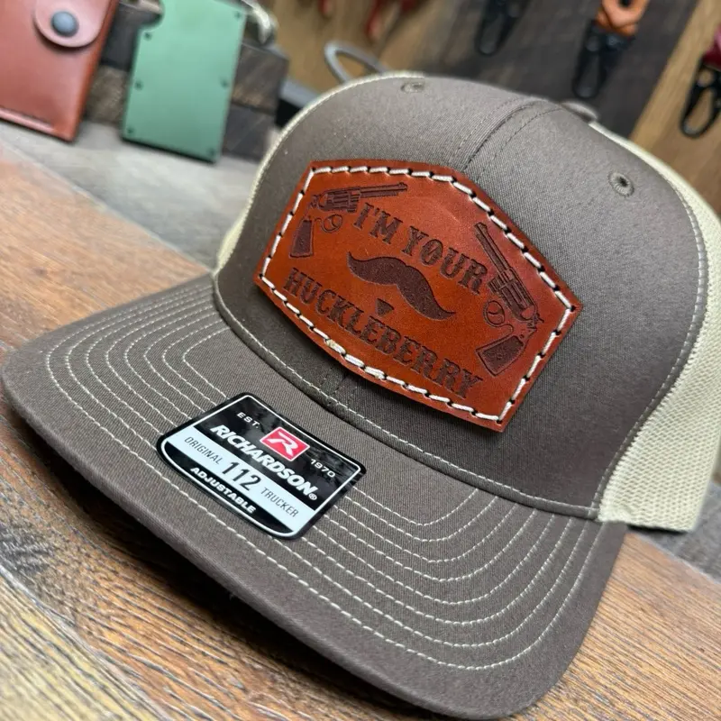 I'm Your Huckleberry, Say When, Tombstone, Doc Holiday, Grandpa Hat, Gun Hat, America, USA, Leather Patch Hat, Gift, His Her, Dad hat, Huckleberry Hat, Trucker hat