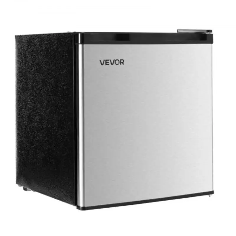 Vevor Compact Single Door Refrigerator - 1.6 cu. ft. - Adjust Temp, Stainless Steel, Energy Save, Metal Shelf, Reversible Door, With Handle Refrigerator