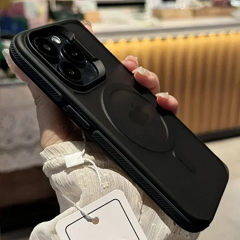 Fin Fashion Bicolor Matte Magnetic Translucency Case For iPhone 16 15 14 13 12 11 Pro Max 16 Plus Magsafe Wireless Charge Hard Cover