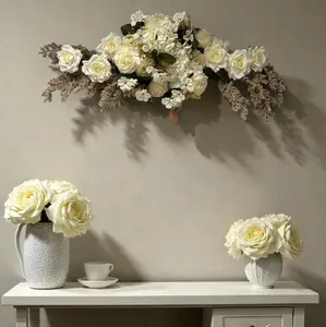 Ivory Artificial Floral Arrangement - Elegant Home Decor Accessory for Living Room, Bedroom