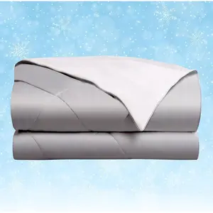 Cooling Blanket  Size 90x90 - Q-Max 0. Cool Rating - Lightweight Blanket with Nano Technology for Temperature Regulation, Improved Sleep (, Glacier Gray)