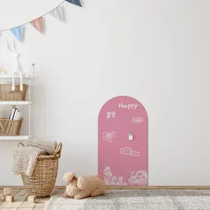 Magnetic Wall Decal Arch with Chalkboard Surface, Self-Adhesive Classroom & Blackboard, Magnetic Board for Whiteboard-Like Drawing