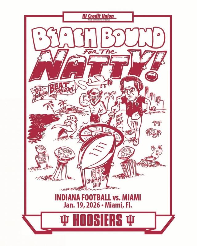 Indiana Hoosiers 2025-26 Football Peach Bowl Poster( Unframed-Print Only )