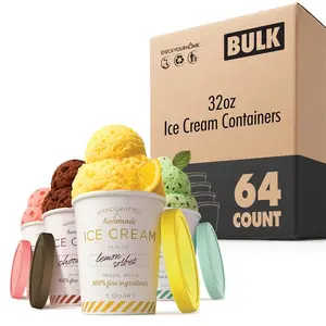Ice Cream Containers 32oz (64 Pack)