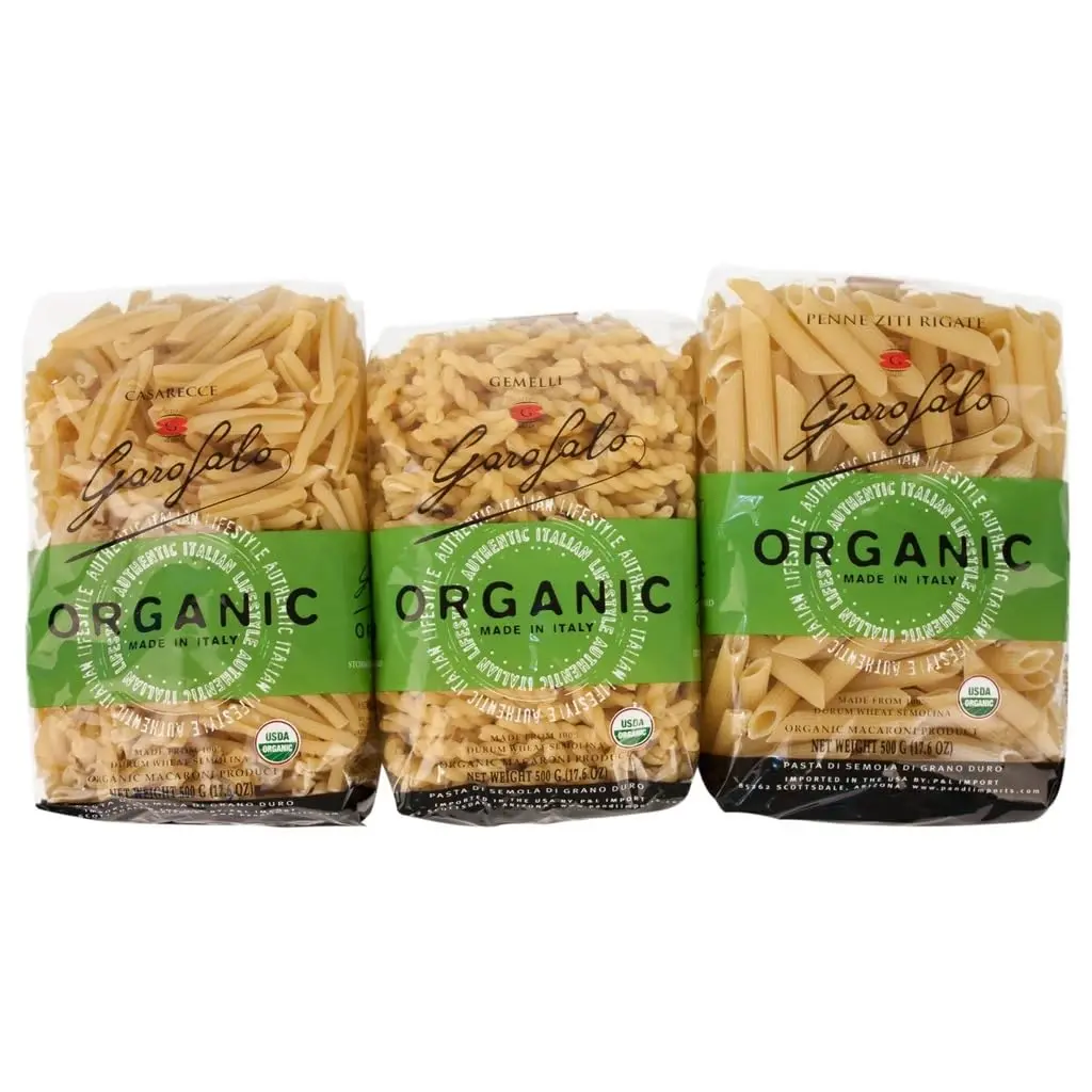 Garofalo Organic Pasta, Variety Pack, Gemelli/Twins, Casarecce/Homemade, Penne Ziti Rigate 17.6 oz,
