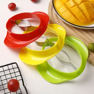 Stainless Steel Mango Slicer, Easy-To-Use, Curved Blade for Perfect Cuts, Manual Kitchen Tool, Mango Pit Remover, Ideal for Cooking