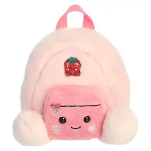 Aurora Adorable Palm Pals Francisca Backpack Stuffed Animal - Fun Collectible Plush for Kids and Adult Collectors - Perfect for Decorating Rooms and Birthday Gifts - Pink 4 Inches
