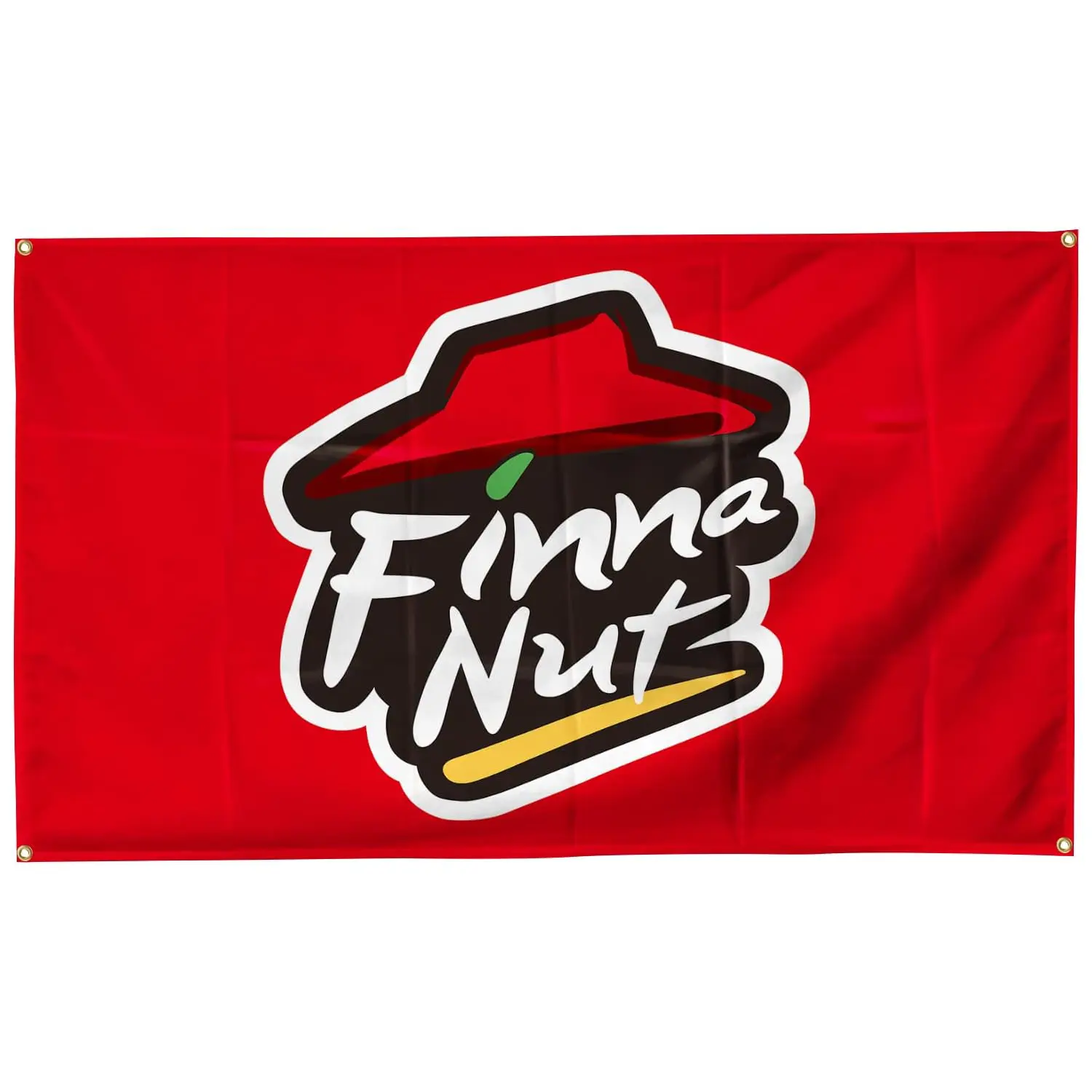 Finna Nut Print Tapestry - 3x5Ft Funny Decorative Wall Mural with 4 Brass Grommets, Bedroom Dorm Decor, Outdoor Display Banner for College Dorm Man Cave Wall Hanging, Decorative Tapestry