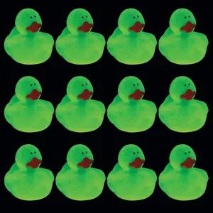 2" x 2" Glow-in-the-Dark Vinyl Rubber Ducks - 12 Pc.
