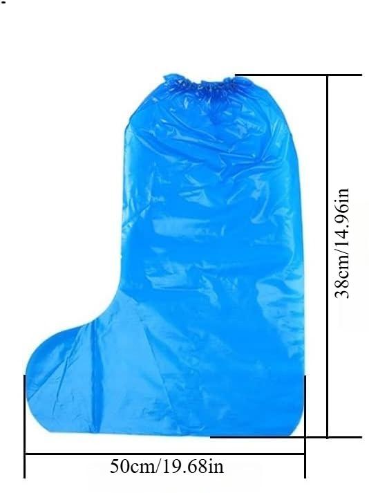 10 piece Disposable Rain Shoe Cover Waterproof Non slip and Sand proof Rainy Day Foot Cover Unisex Transparent Color and Blue Suitable for Indoor and Outdoor Rainy Days