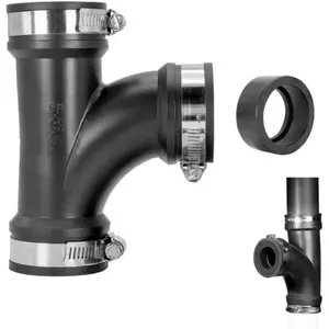1.5" Flexible PVC Sanitary Tee Includes Optional 1.25" Reducer Bushing for DWV Cast Iron, Steel and Plastic Pipe Connections