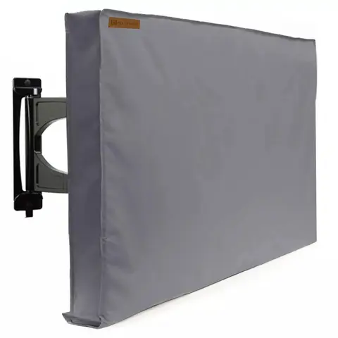 HOMEYA Outdoor TV Cover 30-65inch, 600D Heavy Duty 4 Season Weatherproof TV Protector with Waterproof Zipper & Bottom Cover & Remote Control Pocket, Television Cover for Outside Flat Screen TV