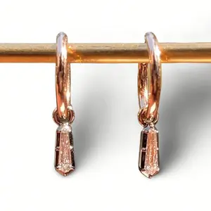 Custom Kite Georgian Victorian Moissanite Blackened 14K or 18K Gold Earrings