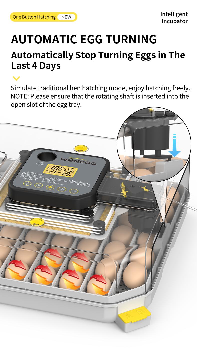 48 Egg Incubator for Hatching Eggs,Automatic Egg Turning and Humidity Control, with Automatic Water Serving,360° View Poultry Incubator for Hatching Chicken Duck Quail Parrot