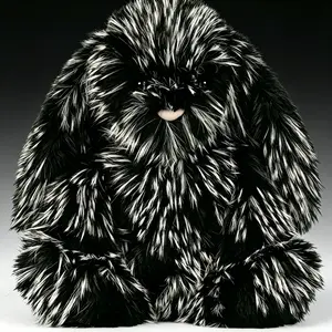 Fluffy Black Bunny Plush Toy 51cm, Ultra Soft Long Hair Rabbit Stuffed Animal, Huggable Cuddly Bunny Doll, Cute Room Decor Plush Pillow Gift for Kids Plush Lovers Summer Wins