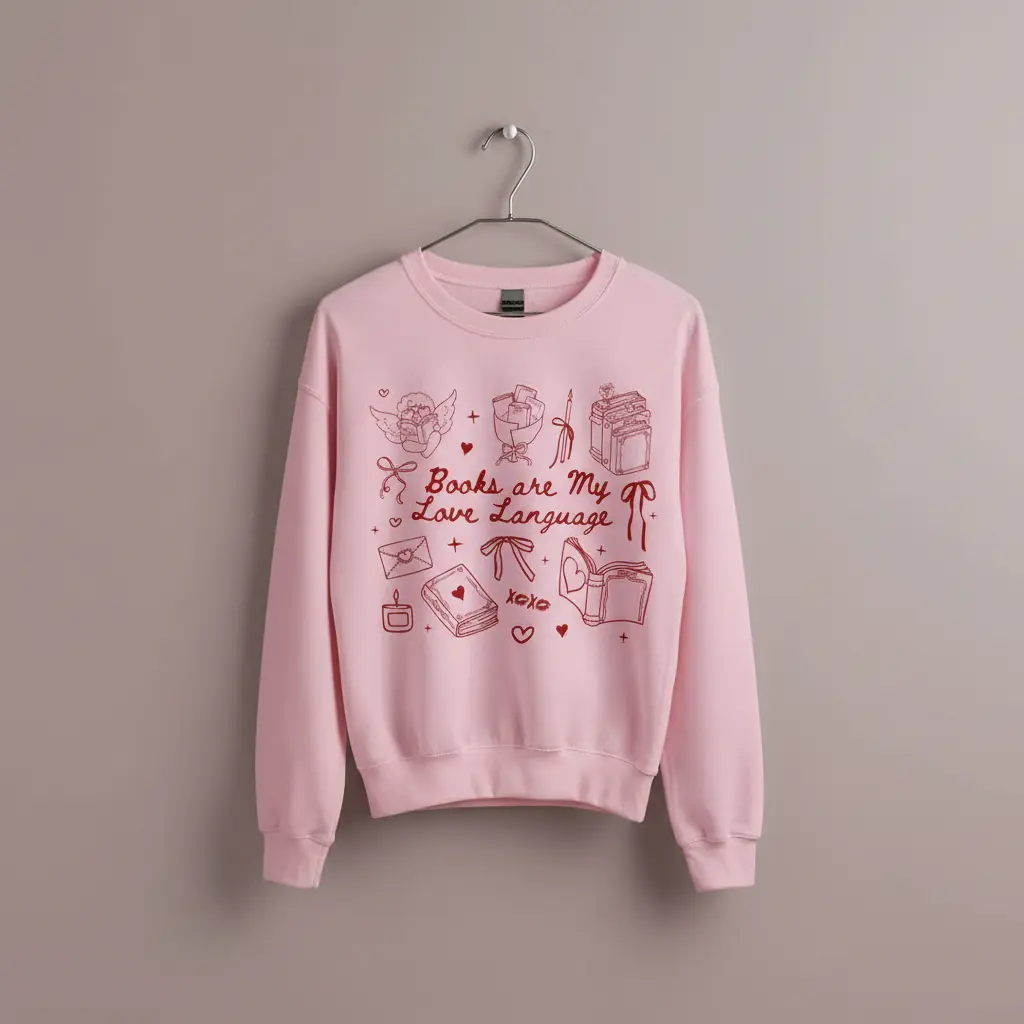 Books Are My Love Language Sweatshirt, Valentines Book Lover Sweater, Bookish Valentines Shirt, Valentines Day Shirt, Gift for Lover