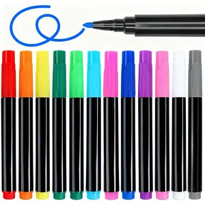 12-Color Neon Markers for LED Note Board,  Planning Board & Fridge Calendar | Wet Dry Erase Fine Tip Pens for Light Up Drawing | Erasable Markers