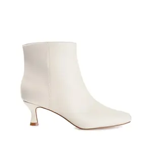KELSSA POINTED TOE BOOTIES IN VEGAN LEATHER - Bone