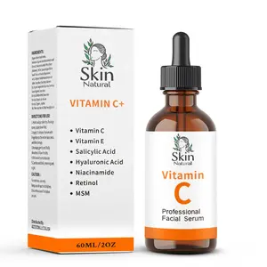 Vitamin C Facial Serum 2 oz - Anti-Aging with Hyaluronic Acid, Retinol, Vitamin E for All Skin Types, Moisturizing Skincare - Moisture