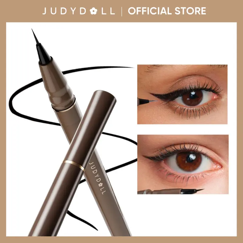 JUDYDOLL Ultra-Fine Liquid Eyeliner, Waterproof Liquid Eye Liner, Hooded Eyes, Sharp Winged Lines, Long-Lasting, Beginner Friendly, Lasting Satin Finish, Smudge-Proof, Transfer-Resistant, Suitable For Sensitive Eyes, Halloween Makeup