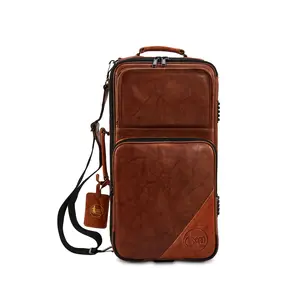 Gard Bags - Elite Compact Triple Trumpet Gig Bag, Antique Dark Natural Leather (5-ECLN-LT)