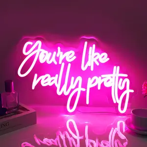 Serbasic You're Like Really Pretty Day Neon Sign Neon Light Dimmable with ON/OFF Switch for Wall Decor Living Room Hotel Bar Club Beach Cafe Wedding Birthday Party Gifts Gaming Room Artwork Bedroom Home Decor