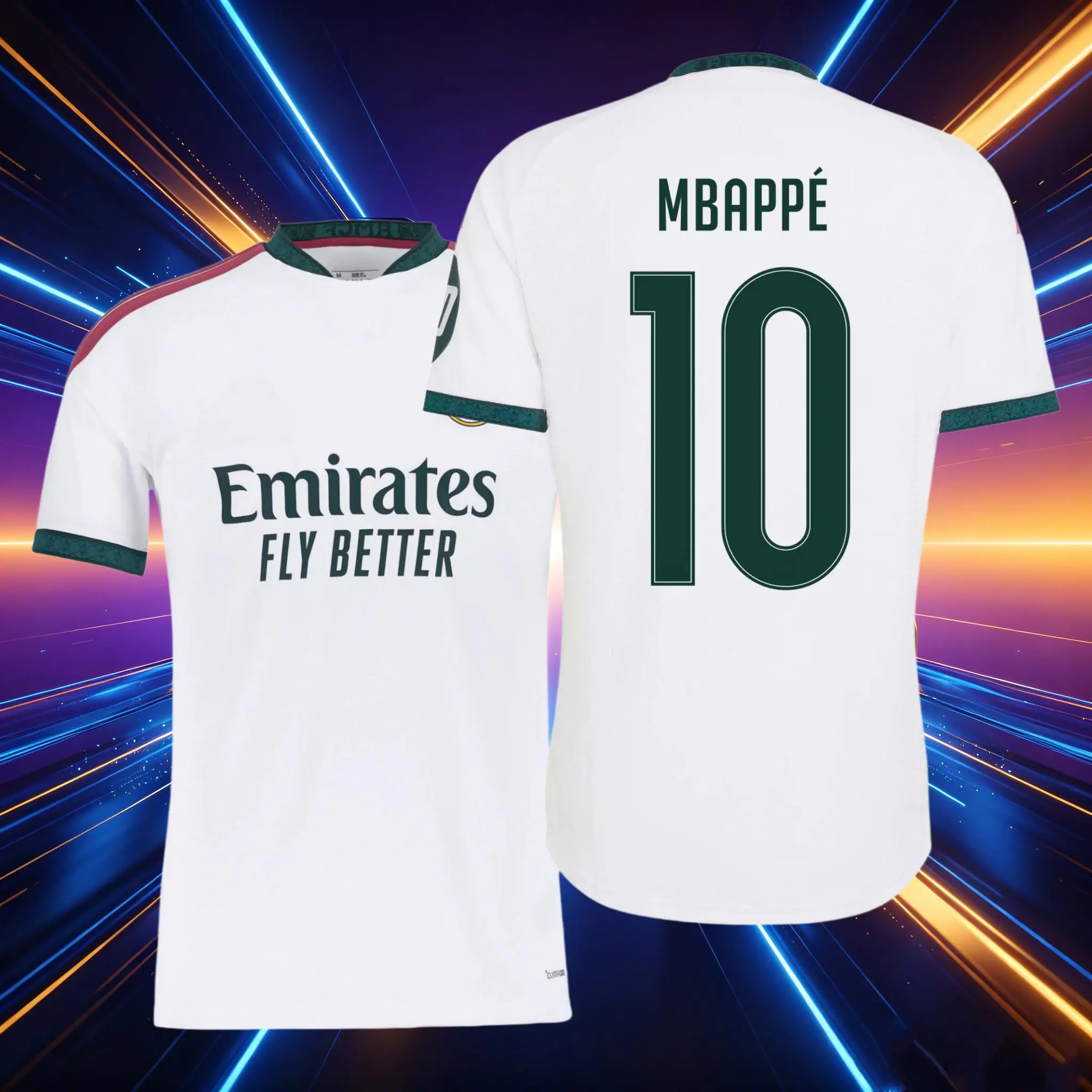 26 27 Home White 10# Mbappé Short Sleeve Soccer Jersey Fans Version
