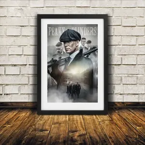 Peaky Blinders Thomas Shelby Poster, Tommy Shelby Gangster Wall Art, Vintage TV Show Decor, Cool Man Cave Wall Decor
