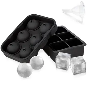 6-cube ice container, Silicone Ice Cube Tray, Ice Ball Mold For Freezer, Practical Kitchen Gadgets For Home Use, Kitchen Accessories, Back to School Essentials, Summer Gift Utensils Beverage Flexible