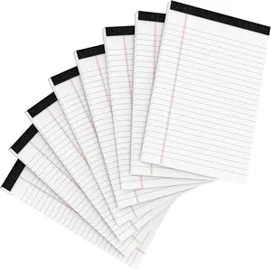 8 Pack Office Legal Pads 5x8" Lined Writing Note Pads 5x8 for  Office Supplies Small  Notepad Legal Pad Narrow Ruled Notebook 80GSM Paper for School White 30 Sheets per Notepads for Work