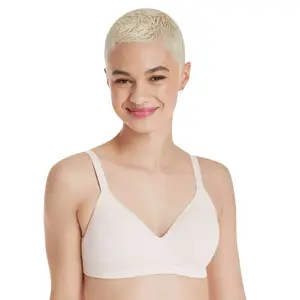 Hanes Women's ComfortFlex Fit Full Coverage Ribbed Wireless Bra G260 Size S Foam Spandex Foam Spandex Womenswear Adjustable Flat Garment