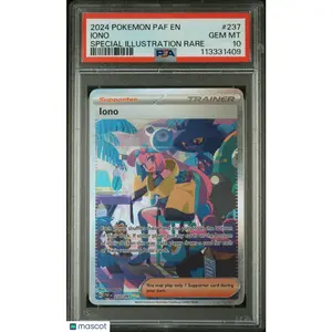 2024 Pokemon Paf EN-Paldean Fates—Iono #237 Paldean Fates—SIR Holo PSA 10