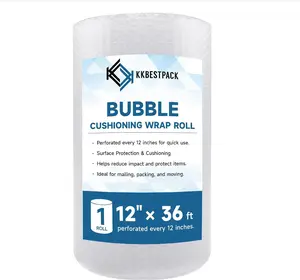 Bubble Cushioning Wrap 12 inch x 36ft - Large Plastic Packing Roll for Moving Boxes & Shipping Supplies - Moving Supplies, Perforated Every 12 Inch