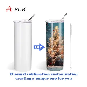 A-SUB Customizable 20oz Insulated Cup with Black Coaster - Personalized Thermal Sublimation Design for Unique Style