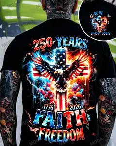 Chaosmoda Gen X 250 Years 1776 2026 Faith Freedom Custom Year Skull Graphic T-Shirt