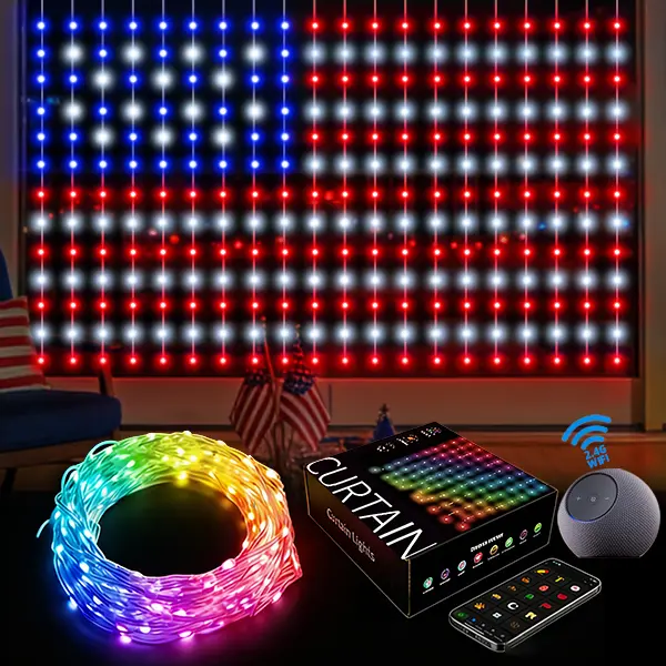 Animated RGB Curtain Lights – Turn Your Window into a Moving Vibe Wall Led Home Decor