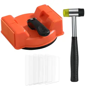 2026 Upgraded Floor Gap Fixer Tool with 5 count Sticky Pads and Rubber Mallet, Dual-Sided Striking Vacuum Suction Plank Gap Repair Kitfor Vinyl, , Laminate Floor