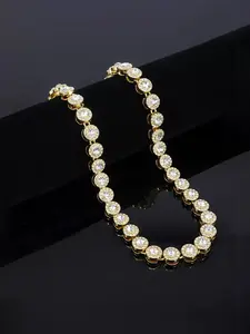 Elegant Zircon Necklace, Round Cubic Link Design, Cuban Link Chain, Cuban Link Style, Zircon Stones, Copper Chain Material, Unisex Appeal, Unisex Fashion Jewelry, Perfect Gift for All Occasions