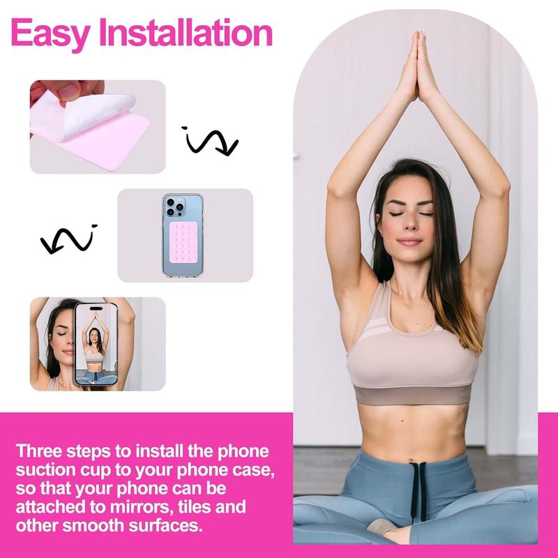 Sticky Phone Grip - Cellphone Mount - Pack of 2 - 24 Suction Cups for Secure Hold - Compact & Handy Holder - 4 Trendy Colors - Ideal for Daily Use - Enhance Stability, Double-Sided, Made of Silicone