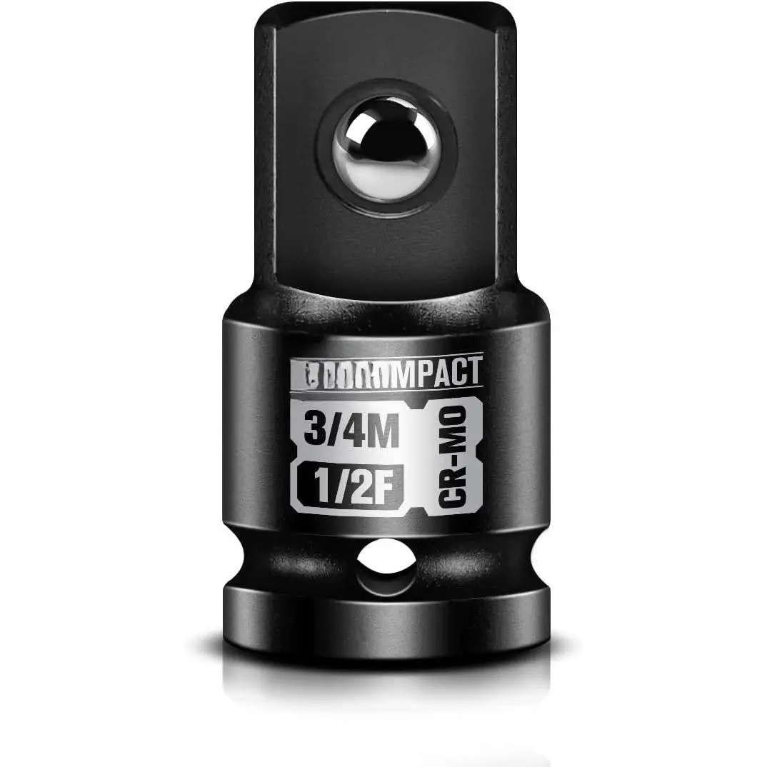 1/2" Female to 3/4" Male Impact Socket Adapter, 1/2-Inch Impact Socket Adapter, Chrome Molybdenum Alloy Steel