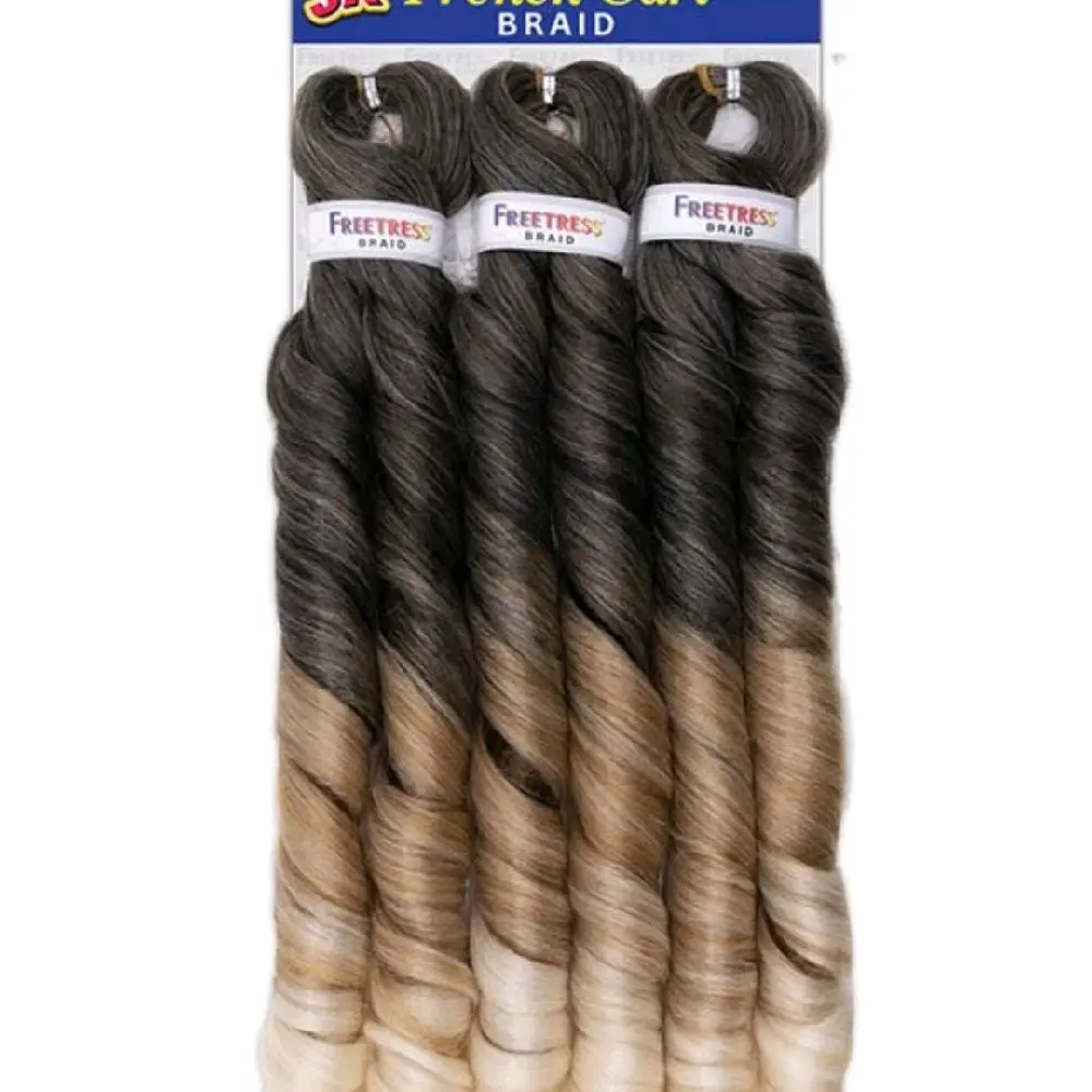 FreeTress Synthetic Braid 3X French Curl 22" Ombre Hair Extension for Styling